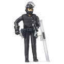 Figura articulada de policía de las Fuerzas Especiales bworld de Bruder con escudo táctico