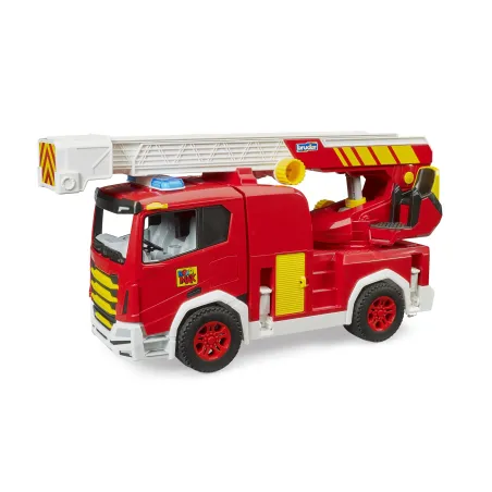 Camión de bomberos de juguete ROADMAX de Bruder con escalera giratoria y extensible para niños.