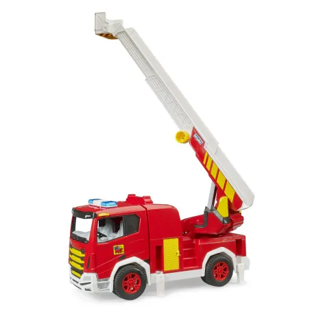 Camión de bomberos de juguete ROADMAX de Bruder con escalera giratoria y extensible.