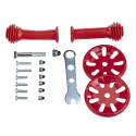 Kit de montaje para carretilla metálica de juguete Rolly Toys, ideal para juegos de construcción al aire libre.