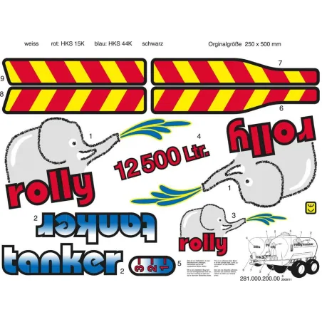 Set de pegatinas oficiales y resistentes para cisterna de tractor de juguete infantil.