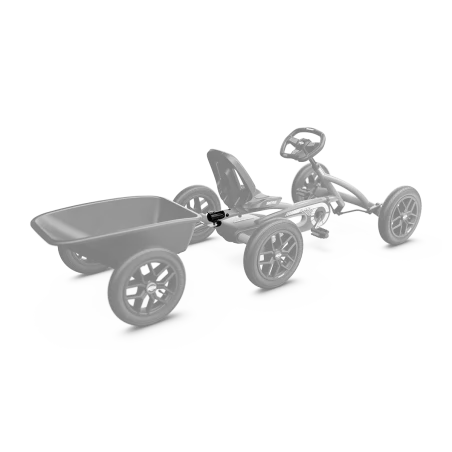 Enganche metálico BERG Towbar Buddy Rally para acoplar remolques a karts de pedales.
