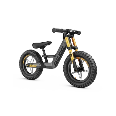 Bicicleta de aprendizaje BERG Bike Cross gris con freno de mano para niños de 90 a 120 cm