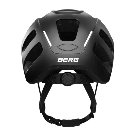 Casco de bicicleta infantil BERG S con ajuste trasero y detalles reflectantes para seguridad.