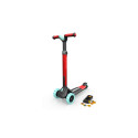 Patinete plegable BERG Nexo rojo con luces LED integradas y plataforma magnética para niños.