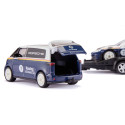 Set a escala 1:50 de furgoneta VW ID. Buzz con remolque y coche deportivo Porsche 911 GT3 RS.