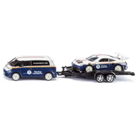 Set a escala 1:50 de furgoneta VW ID. Buzz eléctrica y coche deportivo Porsche 911 GT3 RS para coleccionistas.