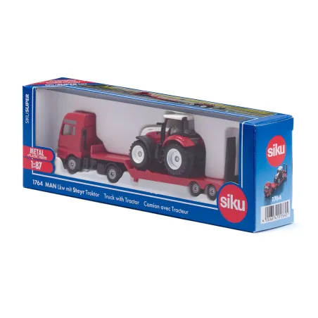 Camión de juguete MAN con Steyr Siku 1764 a escala 1:87 de metal y plástico.
