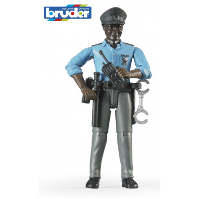 Policia de piel oscura con accesorios - escala 1:16