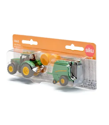 Tractor John Deere con rotoempacadora - Blister