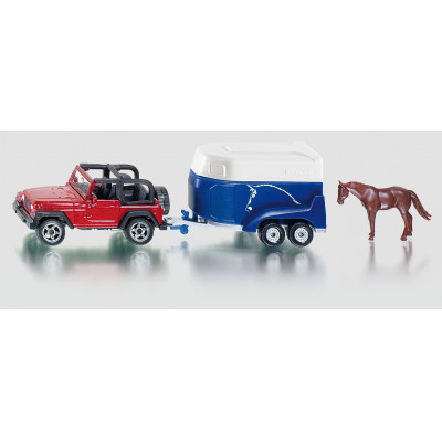 coche Jeep con remolque caballo - Blister