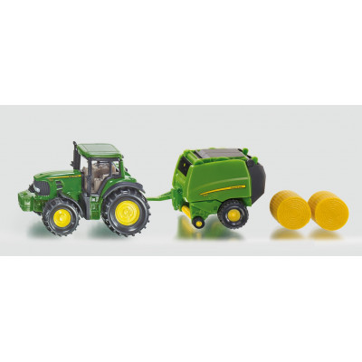 Tractor John Deere con rotoempacadora - Blister