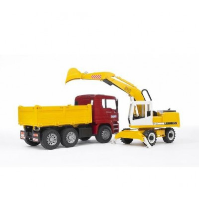 Camion Man TGA y Excavadora Liebherr - escala 1:16