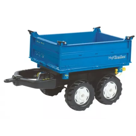 Remolque Azul 2 ejes para tractor a pedales