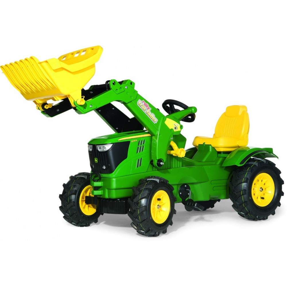 Tractor John Deere 6210R con pala a pedales y ruedas neumaticas