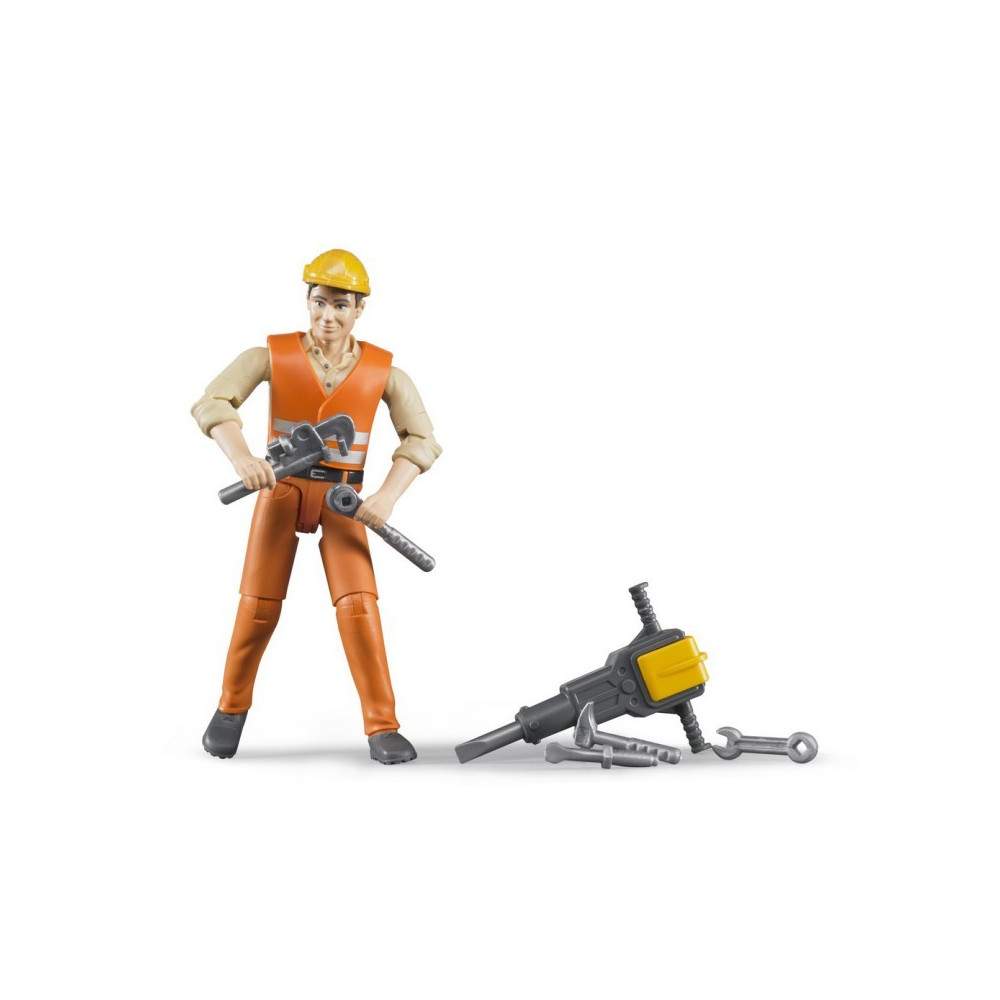 Trabajador de la construcción con los accesorios : escala 1:16