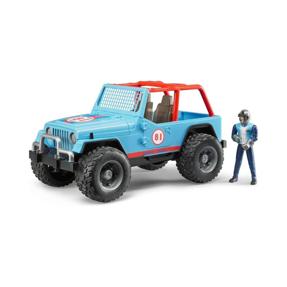 Jeep Cross Country Racer azul con piloto escala 1:16