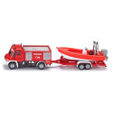 Unimog del coche de bomberos con el barco - Blister