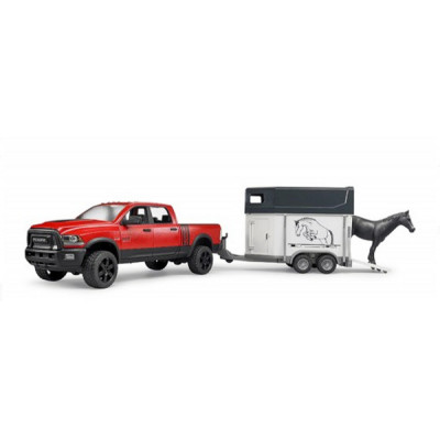 RAM 2500 Power Wagon con remolque equino y caballo - escala 1:16