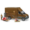 MB Sprinter UPS con repartidor y carretilla - escala 1:16