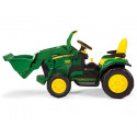 Tractor excavadora eléctrica infantil John Deere Ground Loader de 12V con pala móvil para niños.