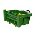 Remolque de juguete rollyBox para tractores de pedal infantiles, apto para niños de 3 a 10 años.
