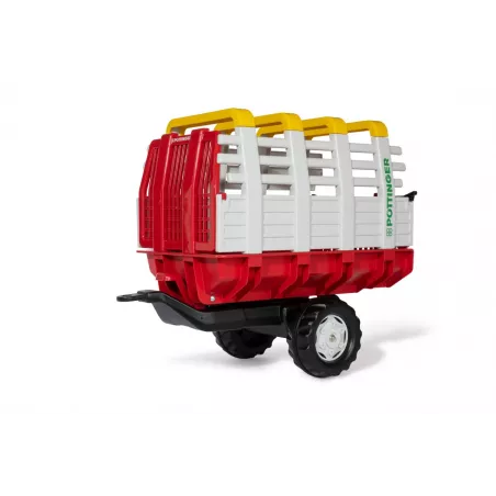 Remolque autocargador Pöttinger de juguete Rolly Toys con sistema de inclinación.