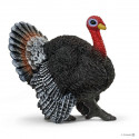 Figura de pavo de juguete Schleich Farm World pintada a mano con detalles realistas.