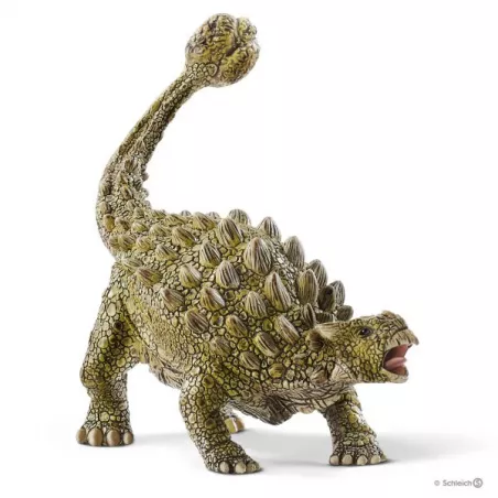 Figura de juguete Ankylosaurus de schleich con armadura detallada y mazo defensivo.