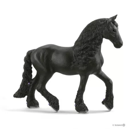 Figura de yegua frisona de Schleich Horse Club de color negro azabache con crin fluida y detalles realistas.