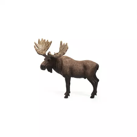 Figura realista de alce macho Schleich con gran cornamenta para juego educativo.