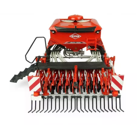 Sembradora Kuhn Venta 3030 a escala 1:32, miniatura de metal detallada para coleccionistas de maquinaria agrícola.