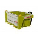 Remolque de juguete rollyBox Claas verde con bandeja basculante para tractor de pedales Rolly Toys.