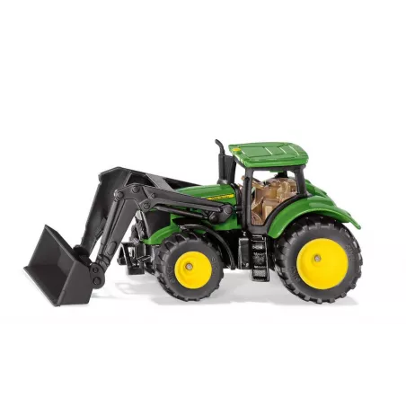 Tractor de juguete John Deere 1395 con pala cargadora de metal y plástico