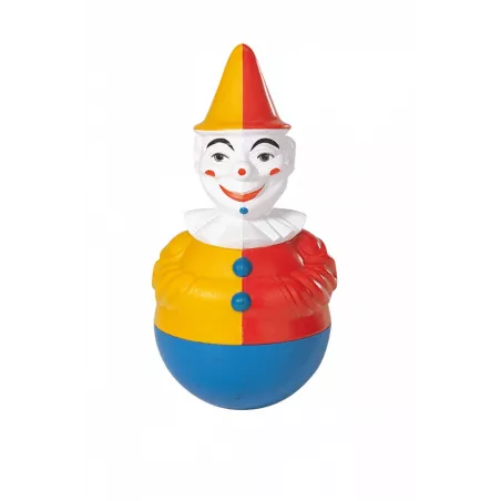 Juguete de payaso Rolly de colores con campanas integradas para estimulación sensorial de bebés de 1 año.