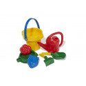 Juego de cubos de 7 piezas Rolly Toys de plástico resistente para jugar en la arena y el jardín.