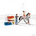 Set de volteo Horse Club Mia de Schleich con figuras articuladas de Mia, Tom y caballo de juguete.