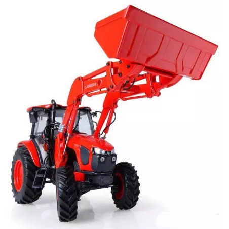 Réplica a escala 1:32 del tractor Kubota M5111 de metal con pala frontal operativa para coleccionistas.