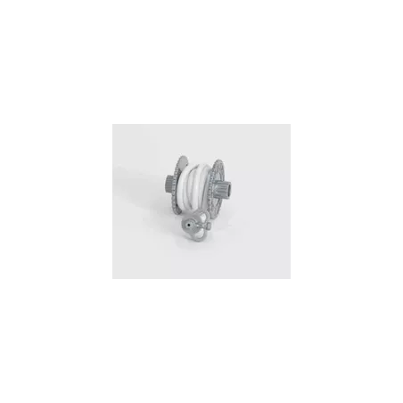 Cabrestante con tubo de juguete escala 1:16 compatible con vehículos Bruder para maniobras de arrastre.