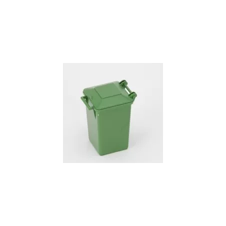 Cubo de basura verde de juguete escala 1:16 accesorio para camiones Bruder