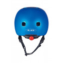 Casco infantil azul metalizado V2 con cierre magnético Fidlock y luz LED trasera de seguridad.
