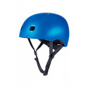 Casco infantil azul metalizado V2 con cierre magnético Fidlock y luz LED trasera de seguridad.