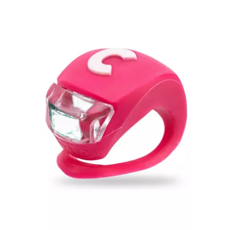 Luz LED rosa Micro Deluxe para patinete infantil con modos de iluminación fijo e intermitente.