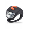 Luz LED Micro Deluxe negra para patinete, accesorio de alta visibilidad y seguridad urbana.