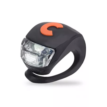 Luz LED Micro Deluxe negra para patinete, accesorio de alta visibilidad y seguridad urbana.