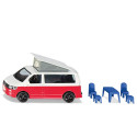Furgoneta de juguete VW T6 California a escala 1:50 con puertas practicables