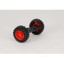Eje trasero de dirección Bruder para cosechadora Claas Jaguar 980 de juguete a escala 1:16.