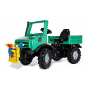 Tractor a pedales RollyUnimog Forestal verde con cabrestante para niños de 3 a 8 años