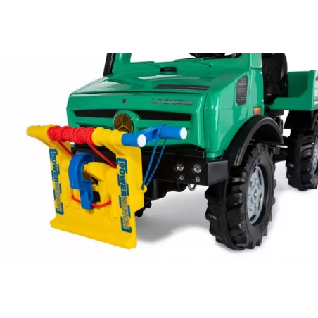 Tractor a pedales RollyUnimog Forestal verde con cabrestante para niños de 3 a 8 años