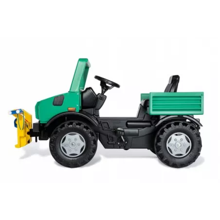 Tractor a pedales RollyUnimog Forestal verde con cabrestante para niños de 3 a 8 años